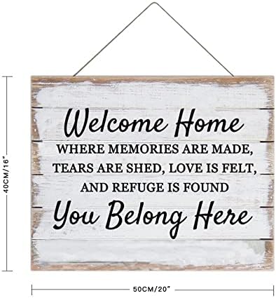 Bem -vindo em casa - onde as memórias são feitas placas de placas de madeira, cita o sinal de madeira, 16x20in citações