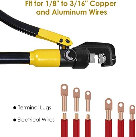 YESCOMCOM 10 toneladas Hydraulic Wire Crimper Battery Terminal Terminal Crimping Tool com 9 matrizes