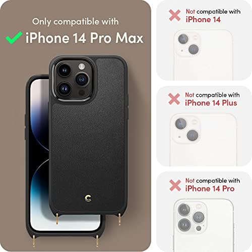 Cyrill Classic Charm Mag compatível com o iPhone 14 Pro Max Case Magsafe, iPhone 14 Pro Max Case com Strap for Women [couro vegano