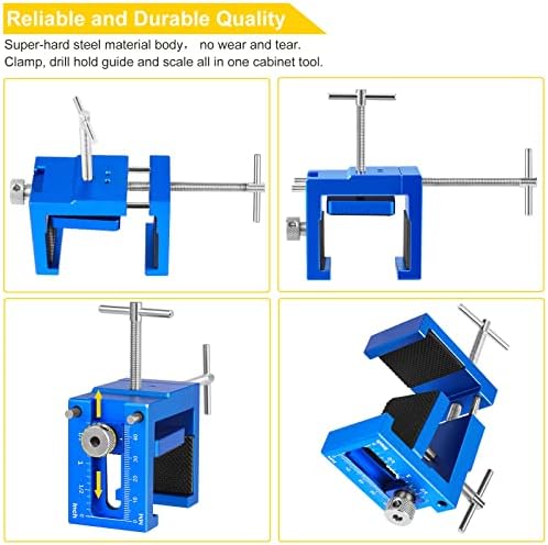 Grampos de gabinete 2 pacote, instalação do gabinete Grampos de estrutura da face com orifício de broca flexível e braçadeiras de moldura de gabinete em escala Ferramentas de grampos de garra para instalar armários