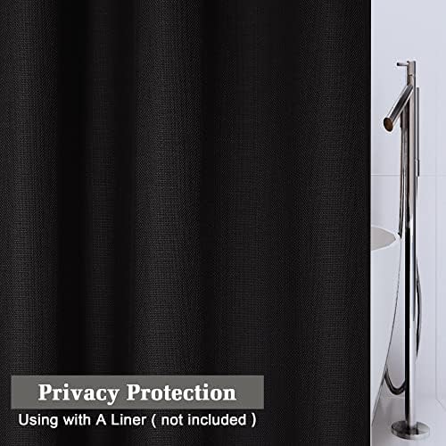 Cortina de chuveiro preto do Chyhomenyc Bennet para banheiro, cortina de chuveiro de tecido de tecido de luxo, cortina elegante