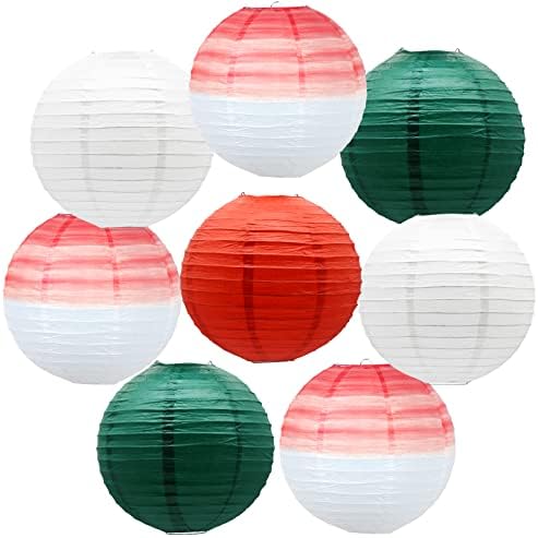 Lanterna de papel meiwutie, festa de lanterna de papel de natal, decoração de festa vermelha e verde, lanternas de papel japonês