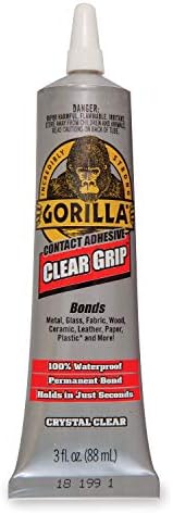 Adesivo de contato à prova d'água Gorilla Clear, 3 onças, claro,