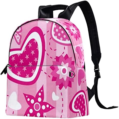 Tbouobt Leather Travel Mackpack Laptop Laptop Casual Mochila Para Mulheres Men, Pink Heart Butterfly Stars Flower Flower