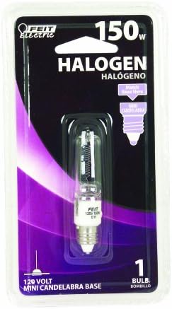 Feit Electric BPQ150/CL/MC/RP 150 WATT Mini Candelabra Base Halogênio claro