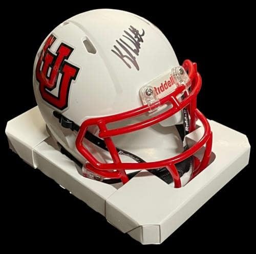 Kyle Whittingham assinou Utah Utes Riddell Speed ​​Mini Capacete JSA CoA - Mini capacetes autografados da NFL