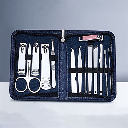 7pcs/14pcs Clipper unha Conjunto de unhas Manicure Scissors Kit de tesoura de aço inoxidável Caso multifuncional da