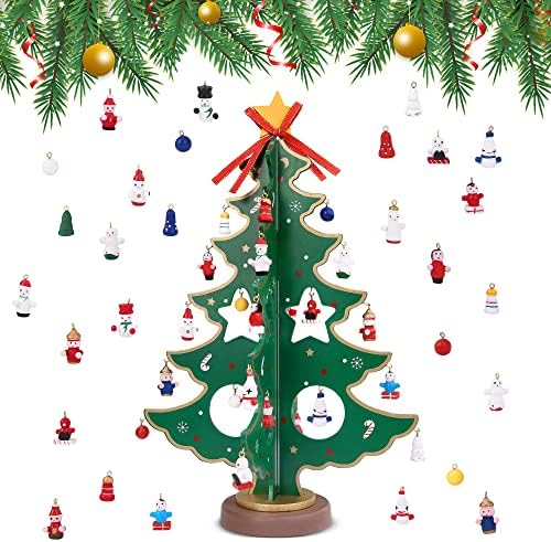 Satuluv 28 PCs Calendário de Advento de Natal 2022 com Ornamentos de Árvore de Natal - Calendário Premium Advent para crianças, 24