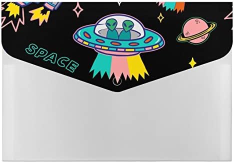 Pastas de arquivo plásticas da nave espacial de OVNIs com 6 Compartamento de Acordeão Impresso colorido Organizador