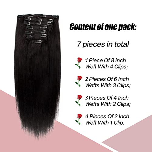 Sixstarhair yaki clipe straight instensão de cabelo relaxada italiana italiana 16 polegadas 120g por pacote Remy Human