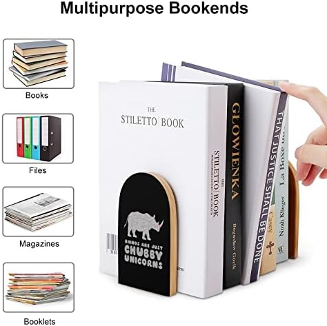 Salvar Rhino Wood Livros Livros de livros não esquiadores Decorativo titular Livro Stop Selves para Livros pesados ​​Revista 1 par