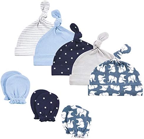 Hudson Baby Unisex Baby Cotton Cap e Scratch Mitten Conjunto