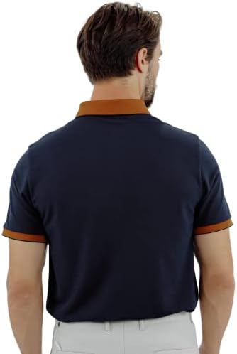 Camisa de pólo de fios de café para homens, controle rápido do odor seco Proteção solar umidade de umidade, camisa de
