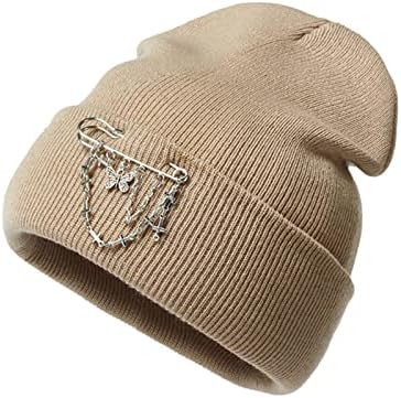 BDDVIQnn Mulheres tricotadas chapéus de gorro desleixado mantêm adulto malha neutra quente chapéu de inverno decorar lã tampa