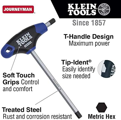 Klein Tools JTH9M6 6 mm Chave hexadecimal, Handle T Journeyman, 9 polegadas
