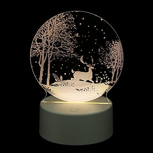 PretyZoom Ser de 2 1 Pza Navidad de Iluminación Luces de Mesa Solares Iadmerables Aire Navidad Camino Luces Elk 3D