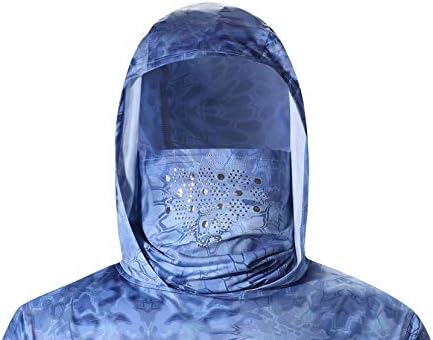 Capuz de pesca de performance com máscara de rosto Camisa de protetor solar com capuz Shield camisa de manga comprida upf50