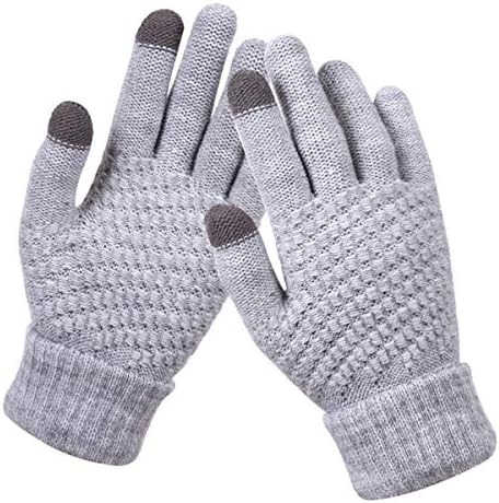 Mulheres meninas Touch Screen Luvas de inverno Luvas de malhas quentes macias Mittens à prova de vento