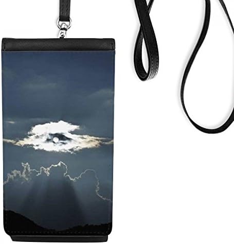 Cinzentado de céu branco Art Deco Gift Fashion Phone Carteira Bolsa pendurada bolsa móvel bolso preto