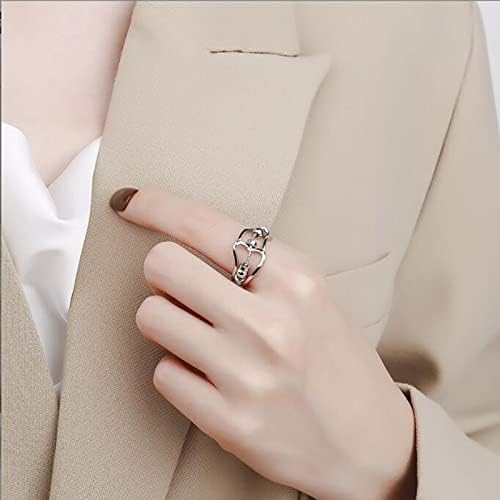 Anéis de casamento e noivado para mulheres anel de anel de anel de ansiedade ajustável anel rotativo anel fretting ajustável
