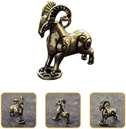 Veemon Ornamentos de bronze ovelha para estatuetas de mesa de mesa de mesa decoração de cabra decoração de cabra ornamento ovelha