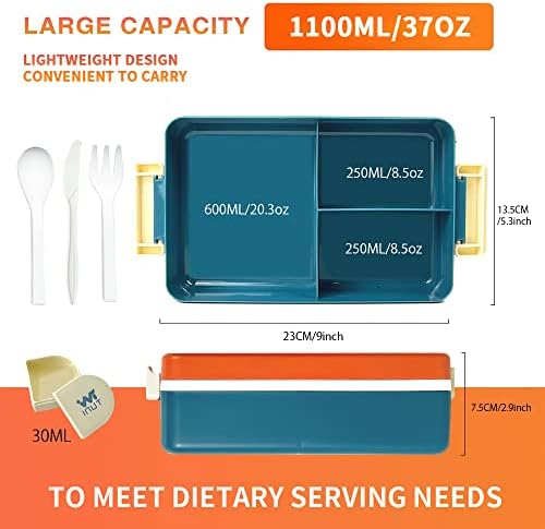 Inut Bento lancheira para crianças, jovens e adultos, à prova de vazamentos, recipiente de alimentos, essas lancheiras são à prova de vazamentos e microondas, lava -louças, para estudantes, executivos trabalhadores. Livre de BPA.