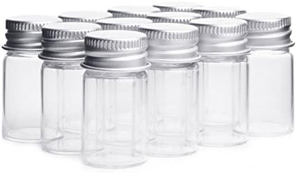10pcs/7ml de amostra vazia garrafas de vidro Jars frascos de cotoners com tampas de parafuso, transparente