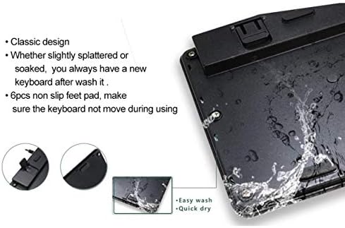 Teclado de ondas de caixa compatível com o teclado Samsung Galaxy Book3 Ultra - Aquaproof USB, teclado USB resistente à água à prova d'água lavável para o Samsung Galaxy Book3 Ultra - Jet Black