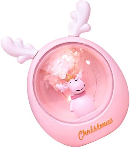 Bestoyard Led Lights Night Lights Rena Night Light Christmas Snow Globe Deer Antler Lâmpada de cabeceira Night Night Light Holiday