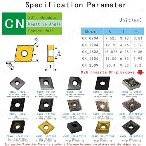 FINCOS CNMG120404-PM-ZC2511 80 graus RHombus Processado aço CNC Torno de carboneto cimentável INSERIÇÃO CNC CNC Inserção-: