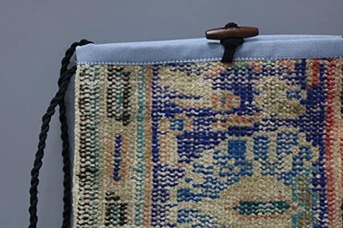 Sarikaya travesseiro Bolsa tradicional Kilim, bolsa Kilim, bolsa anatólia, bolsa de carpete, sacos para mulheres, 12x14, bolsa turca