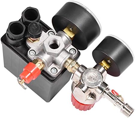 Estink Small Compressor de ar, regulador de controle da troca de válvula de pressão com medidores 0,05-1.2mpa para redutio de pressão rápida