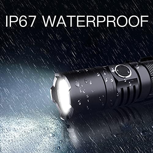 Cosmoing de alta potência lanterna LED USB C Recarregável, 1600 lúmen lanterna tática IP65 lanterna portátil à prova d'água para emergência,