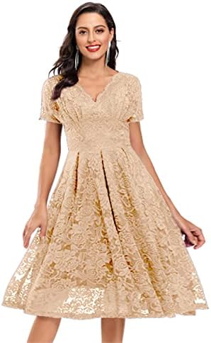 Lcepcy v pescoço de renda floral vestidos de convidado para mulheres vestido de baile de manga curta