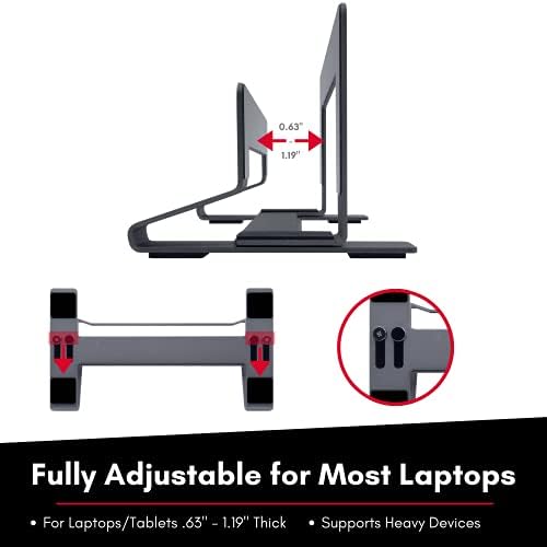 Macally Laptop vertical Stand para mesa - suporte de laptop de mesa ajustável para compatibilidade universal - salva o espaço