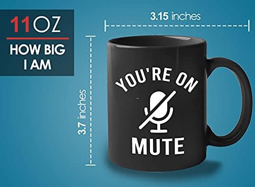 Bubble abraça caneca de café sarcasmo 11oz preto - você está no mudo - zoom engraçado trabalha em casa online aprendendo