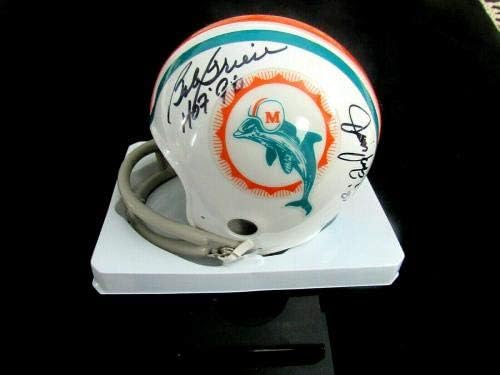 Bob Griese Larry Little Jim Langer Hof Dolphins Assinados Auto 2 Bar Capacete Tristar - Mini Capacetes Autografados da NFL