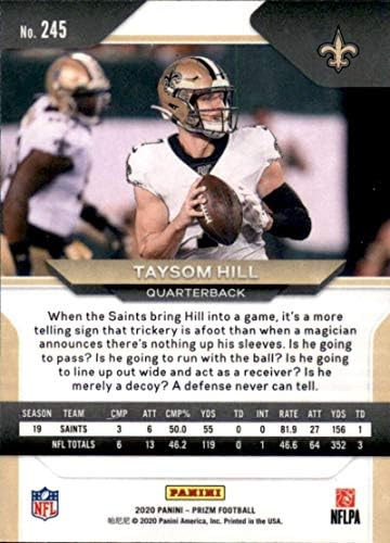 2020 Prizm NFL 245 Taysom Hill New Orleans Saints Official Panini America Football Trading Card