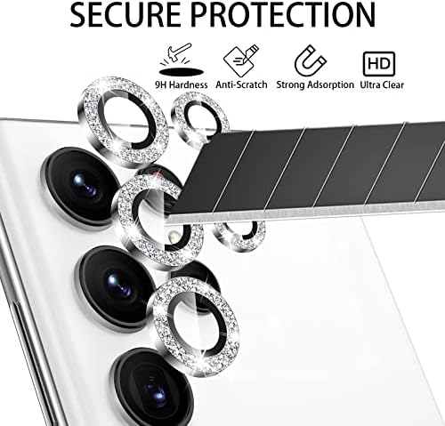 Protetor de lente da câmera Ikopink para Samsung Galaxy S22 Ultra, 9H Tampa de vidro temperado Câmera de tela Protetor de tela