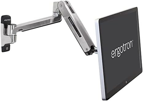 Ergotron-LX HD Sit-Stand Single Monitor Arm, Vesa Mount Wall-Para monitores de até 49 polegadas, 14 a 30 lbs-alumínio polido