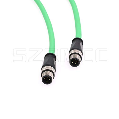 SZRMCC M12 CONECTOR Ethernet Cabo D-Código D 4 pinos a 4 pinos CAT5E CABELA DE REMO DE COMPRIMENTO DE ALTURA DA CAT5E