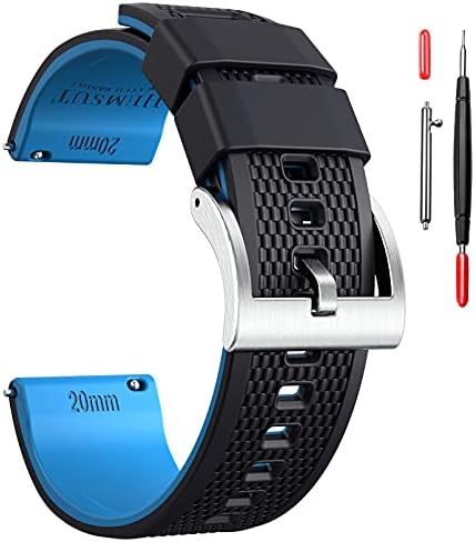 Bandas de relógio de silicone Hemsut, 18 mm 20mm 22mm Relógio rápido Relógio de borracha Strap para homens Mulheres Substituição