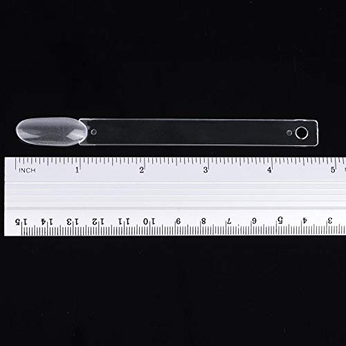 200 PCs Oval para esmalte amostra de bastidas em forma de dedão em forma de dedão exibir amostras com anel dividido de metal, transparente