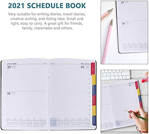 Planejador de 2022 anos, notebook de couro A5, organizador diário de cronograma mensal do planejador, calendário 2022, para