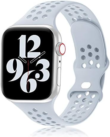 SeizeHe compatível com bandas de relógio Apple 38mm 40mm 41mm 42mm 44mm 45mm homens, respirável Silicone Sport Iwatch Bands Strapaction