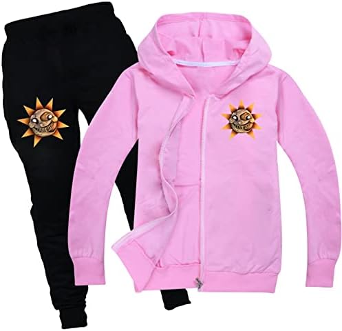 Mayooni Child Casual Casual Zipper FNAF Jaqueta e calça de moletom Sundrop Sundrop Swendershirts