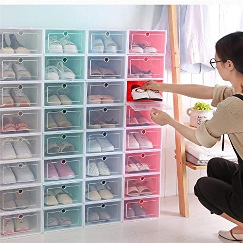 ANNCUS 6PCS Caixa de sapatos empilháveis ​​transparentes Sapatos de armazenamento de sapatos de armazenamento de sapatos de sapatos de sapato de sapato de sapato de plástico - gabinete de sapato -