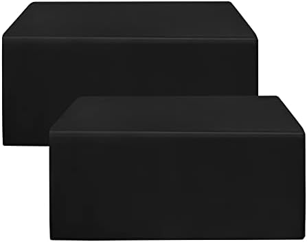 Roupas de mesa preta de férias equipadas - 96 x 30 polegadas - 2 Pacote de mesa de mesa para mesas de 8 pés, tampas de mesa de tecido