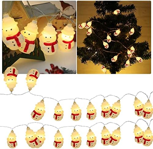 Christmas Snowman Luzes Luzes de cordas LED Luzes decorativas Santa Snowman Cabeça Decorativa Strings USB Powered For Christmas Yard Party Indoor/Outdoor Party Bandeiras 3x5