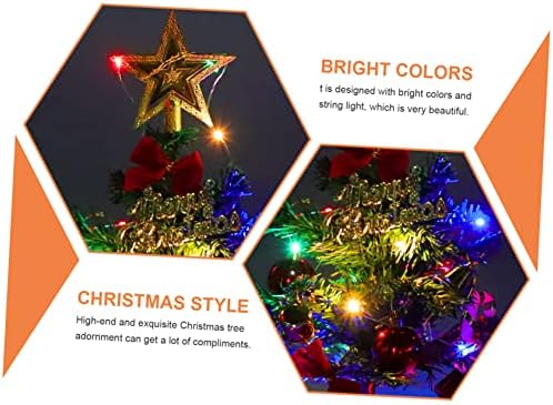 HOMOYOYO 1 Set Desktop Arree de Natal de Pinheiro Artificial Árvore da Árvore de Natal Pequena Árvore de Natal Decorada